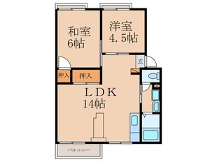 プレジール弥生が丘 Ａの物件間取画像